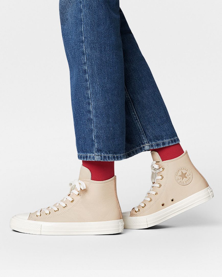 Women's Converse Chuck Taylor All Star Earthy Neutrals High Top Shoes Apricot / Light Gold | AU 86105O